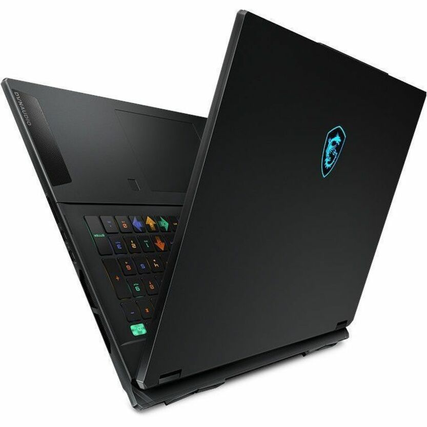 Black gaming laptop with a visible brand logo on a white background