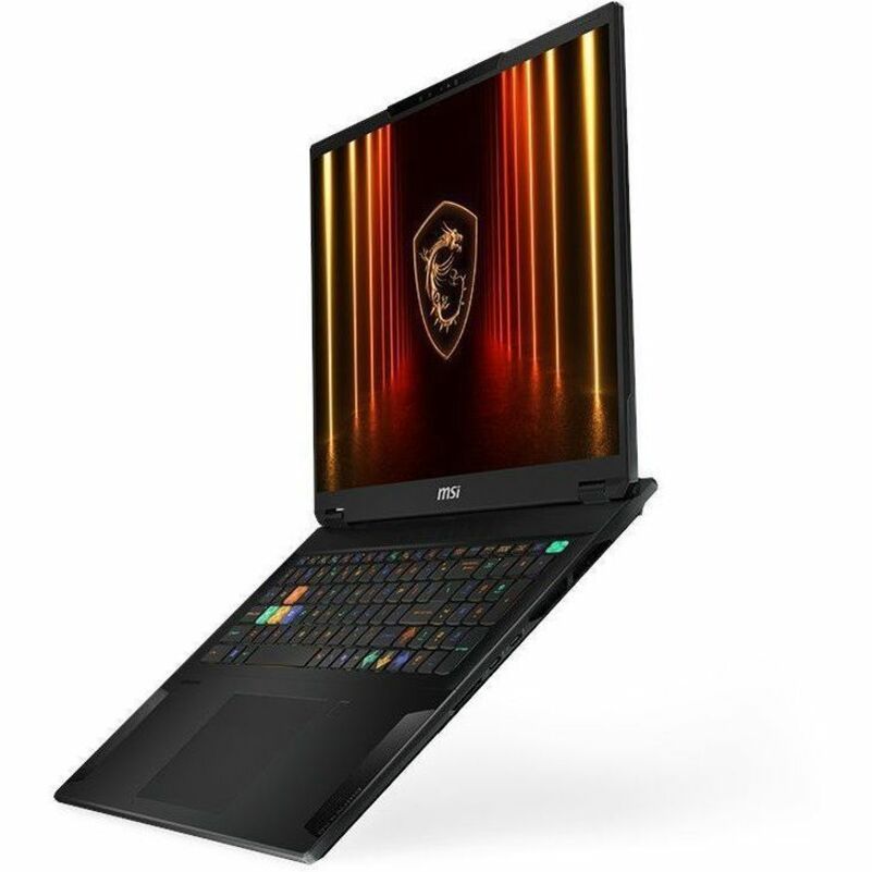 Open laptop displaying MSI logo on a white background