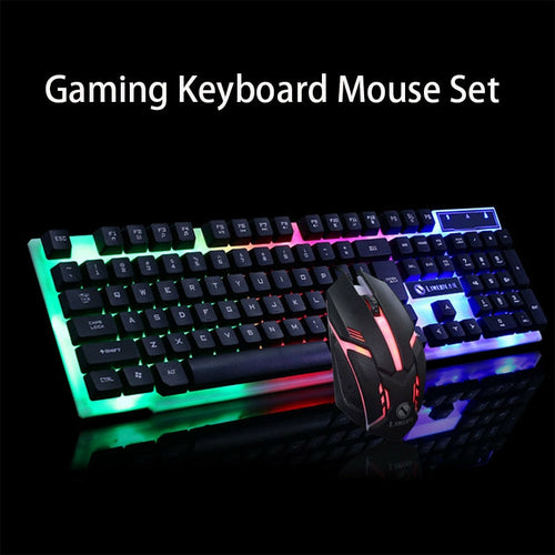 Wired Gaming Keyboard & Mouse Combo – RGB Backlit, 1600 DPI, 104 Keys