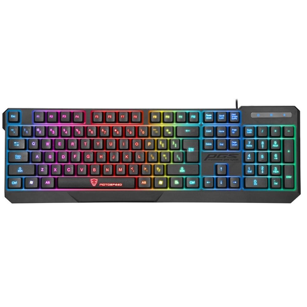 Gaming keyboard with RGB lighting on a white background