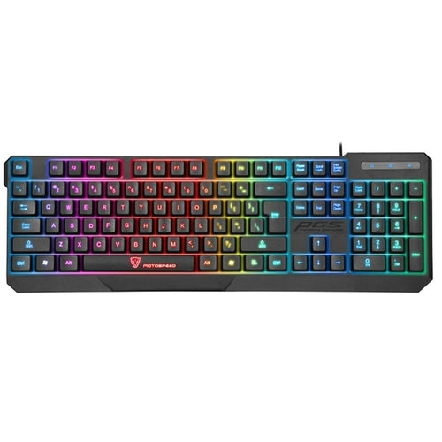Gaming keyboard with RGB lighting on a white background