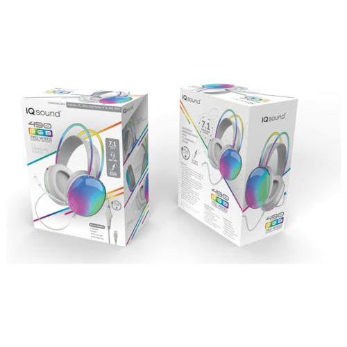 IQ Sound headphones packaging on a white background