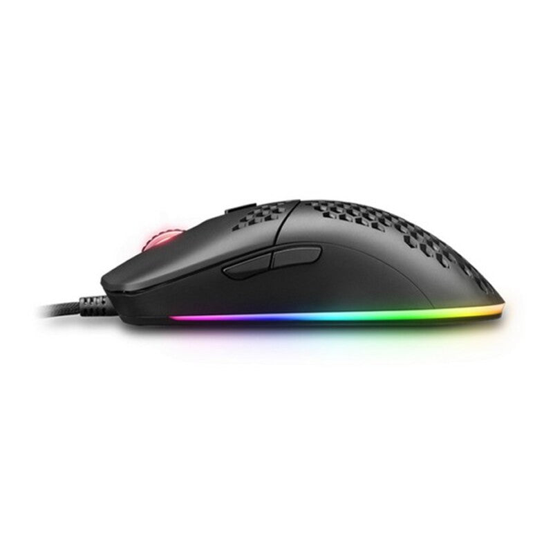Gaming mouse with RGB lighting on a white background