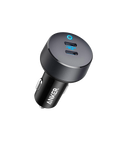 Anker car charger with dual USB ports on a white background