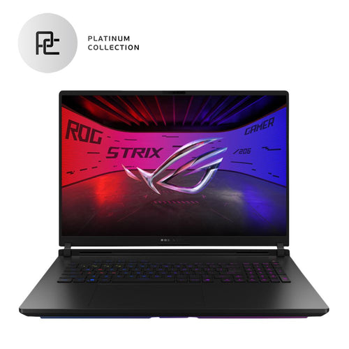 Gaming laptop with ROG Strix logo on a white background