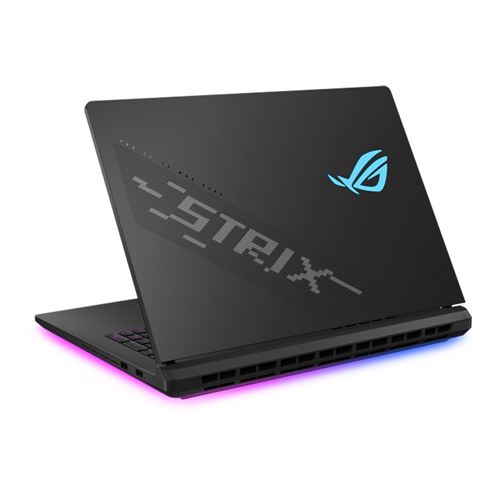 Gaming laptop with ROG Strix logo on a white background