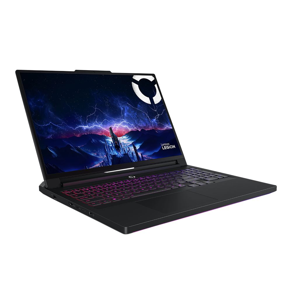 Gaming laptop with a colorful display on a white background
