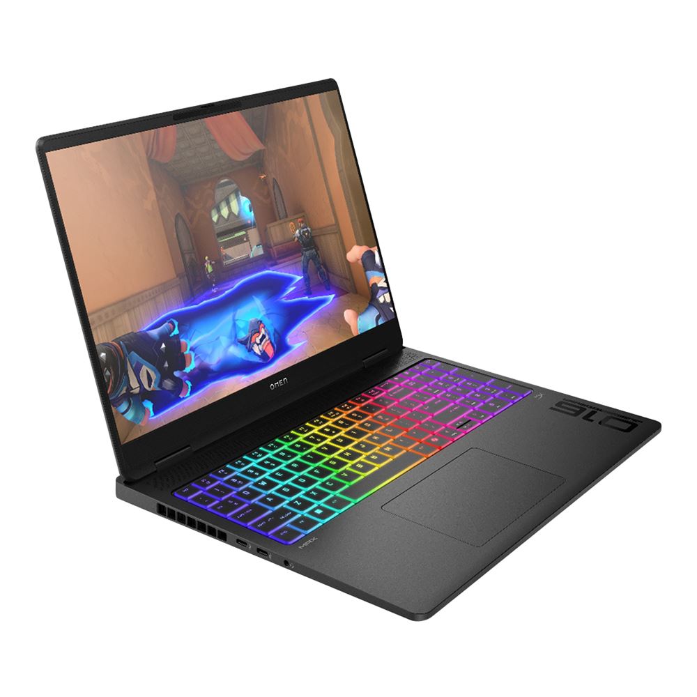 Gaming laptop with RGB keyboard on a white background
