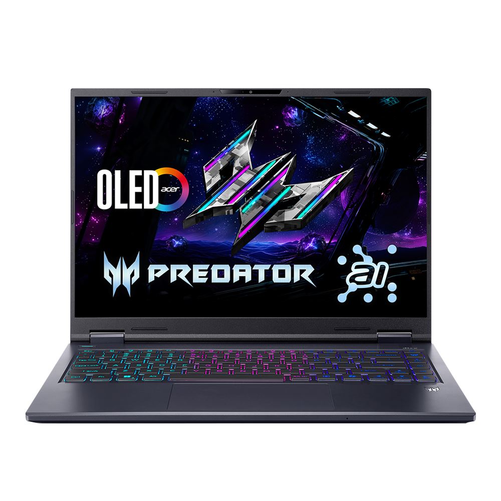 Acer Predator laptop with a colorful display on a white background