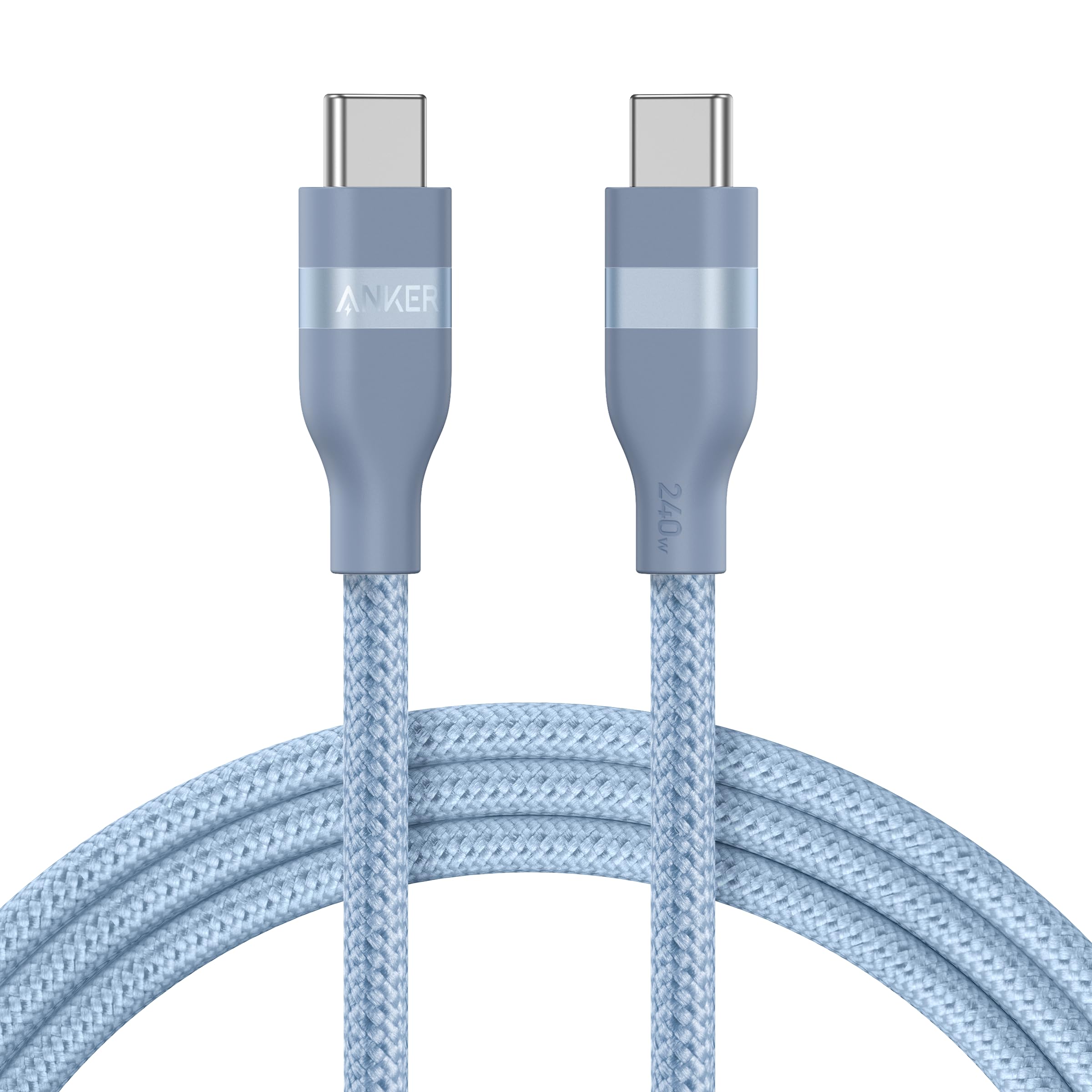 Anker USB-C cable with braided design on a white background