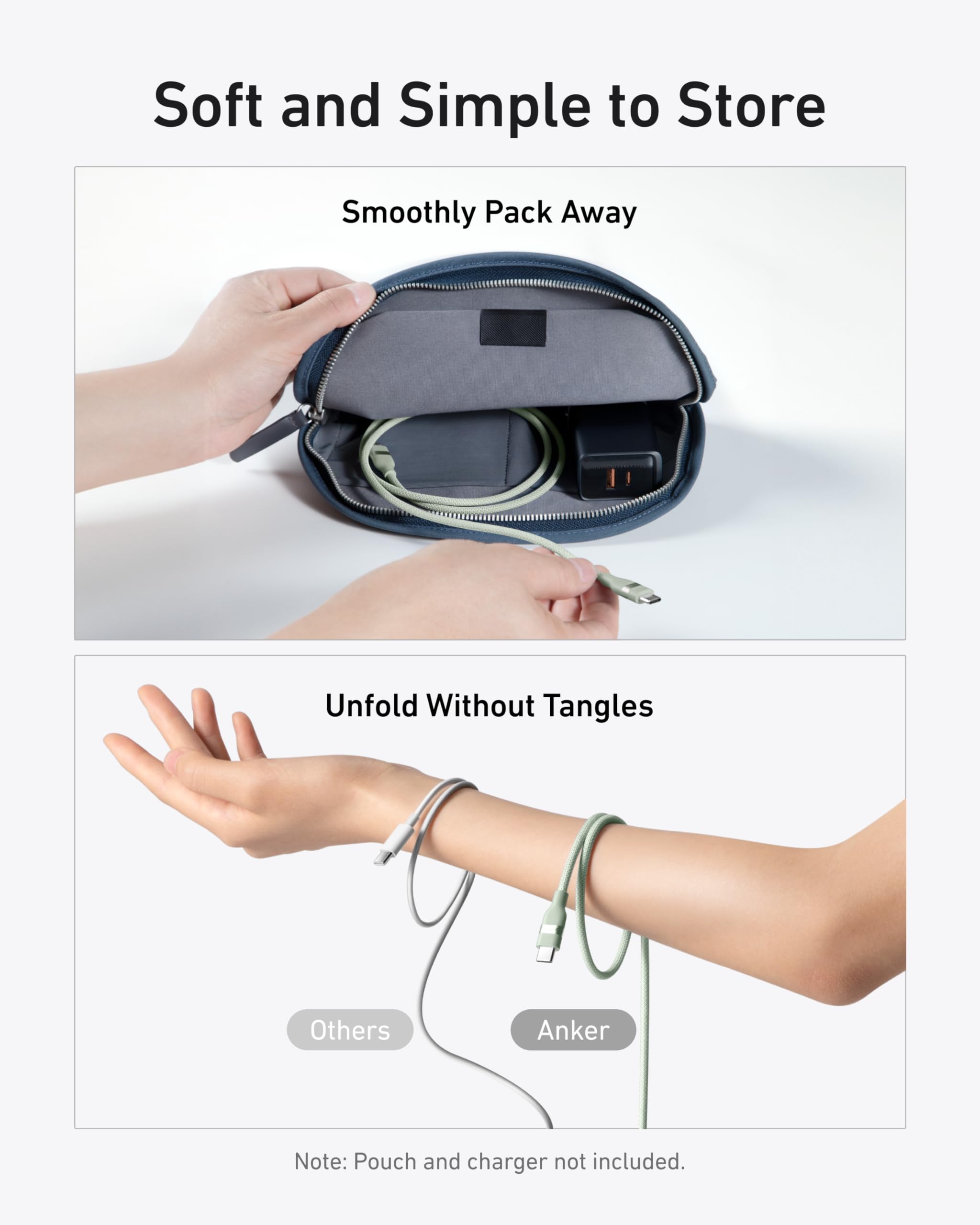 Product packaging with a hand holding a device and an arm wearing a bracelet, with text about product features.