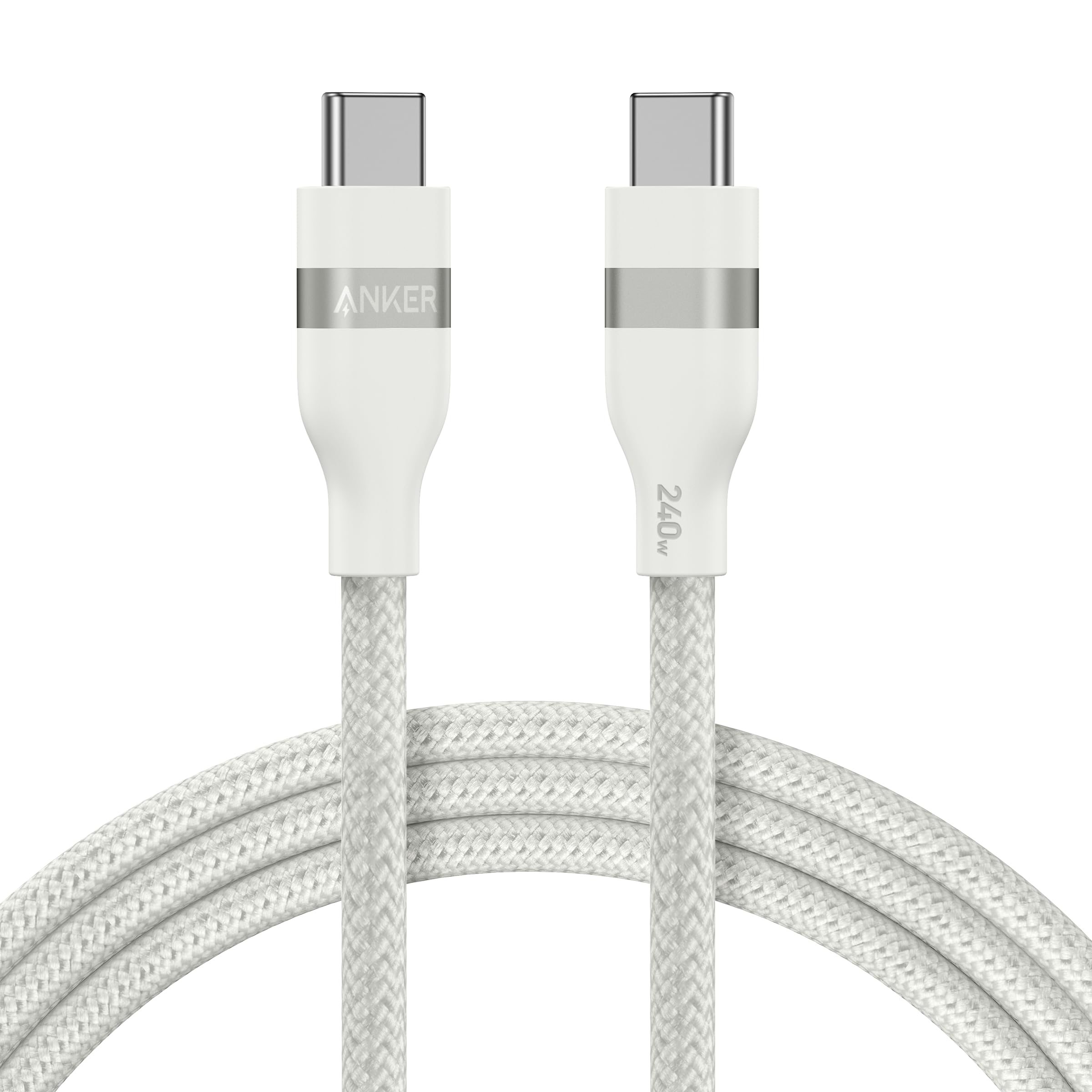 Anker USB-C cable with braided design on a white background
