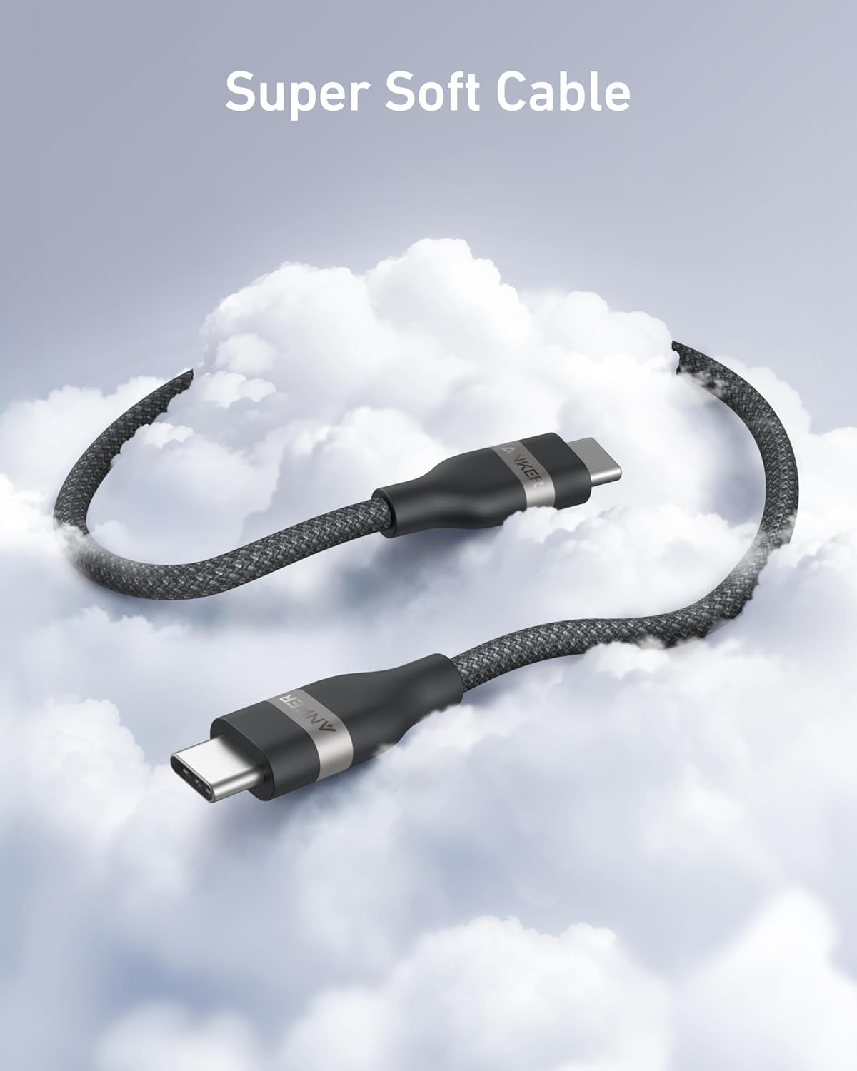 Super soft cable on a cloud background with 'Super Soft Cable' text.