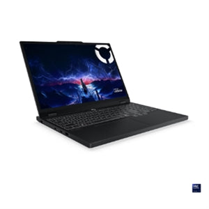 Laptop with a colorful display on a white background