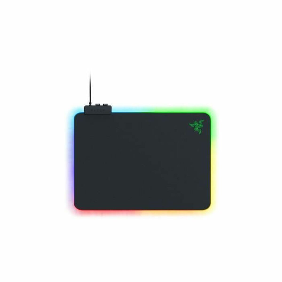 Gaming mouse pad with RGB lighting on a white background