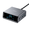 Anker power adapter with digital display on a transparent background