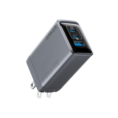 Anker power adapter with multiple USB ports on a white background