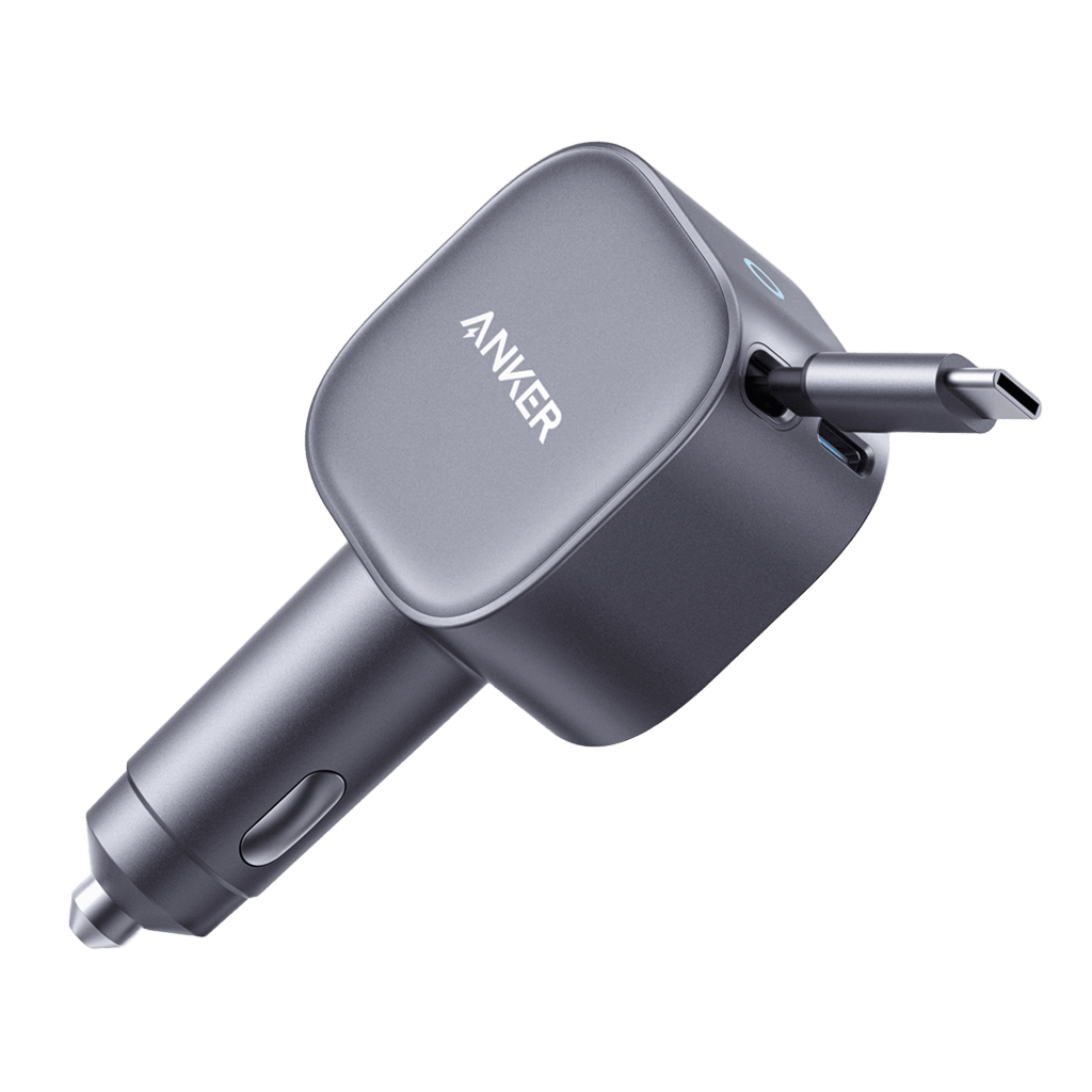 Anker car charger on a transparent background
