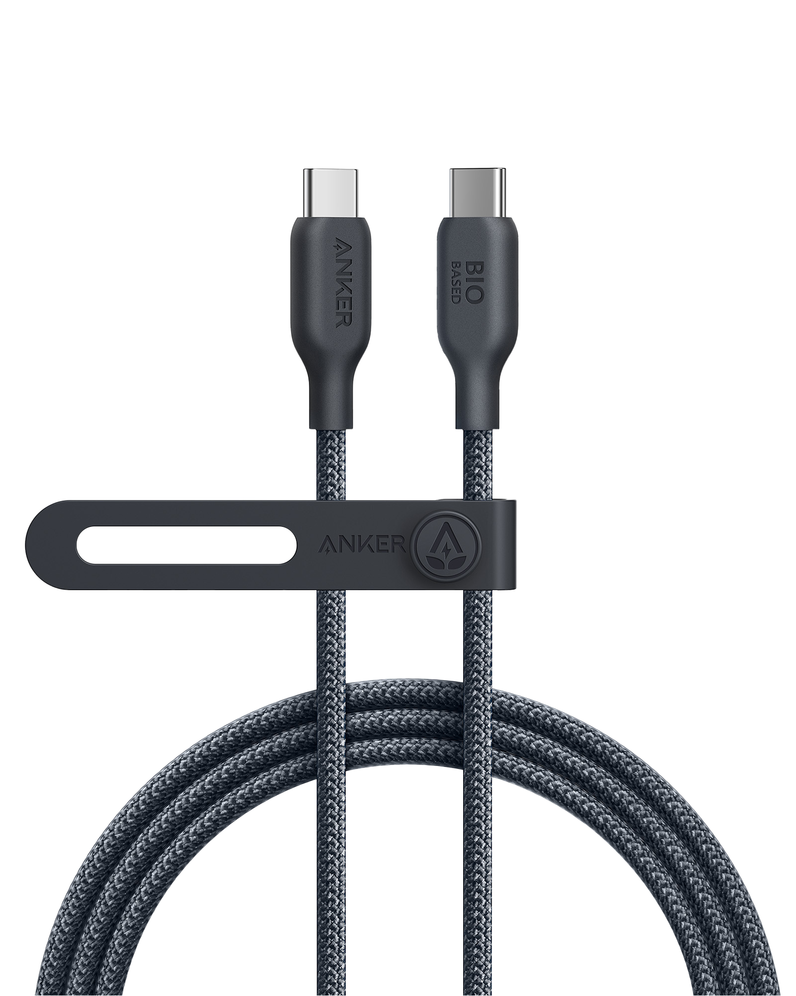 Anker USB cable with two connectors on a white background
