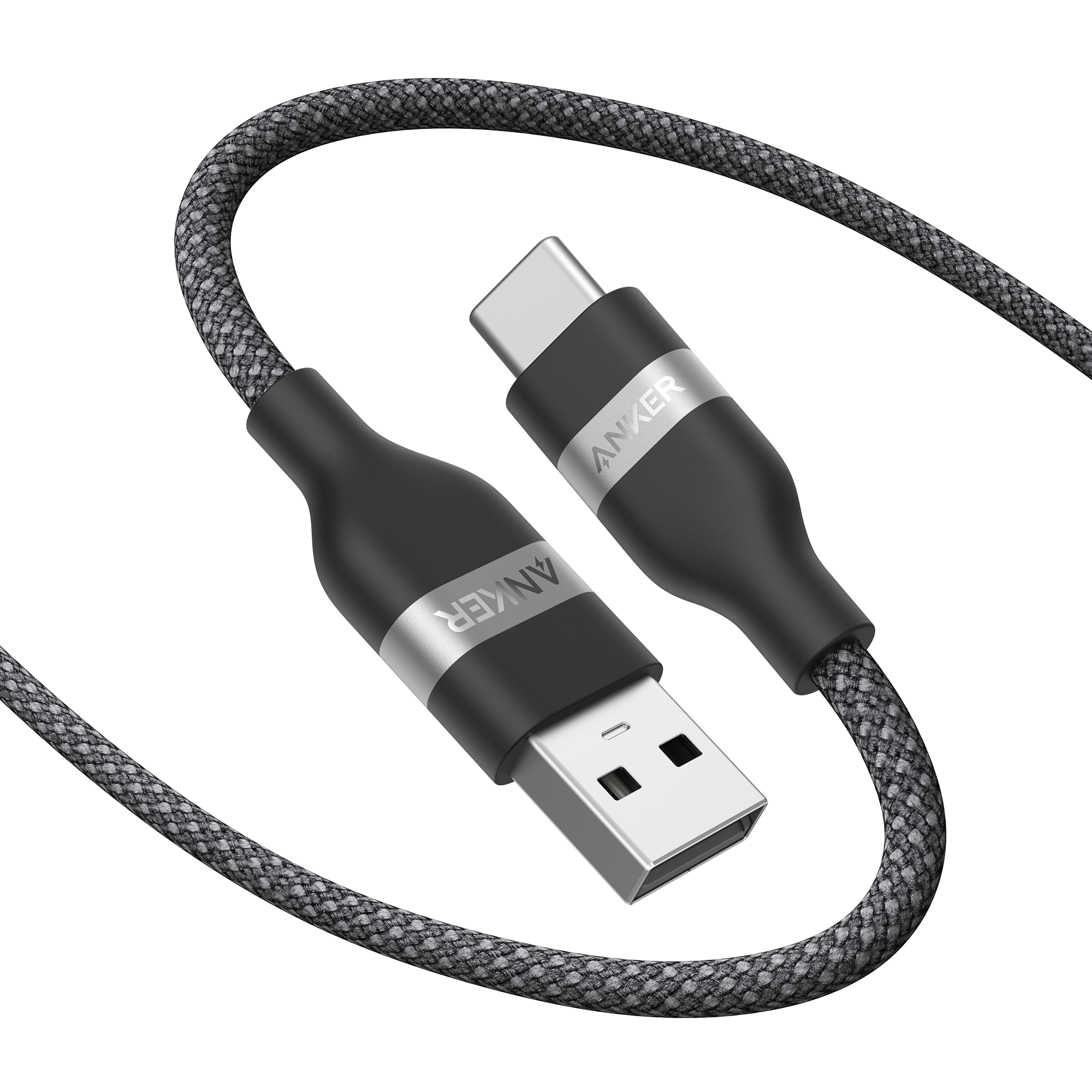 Anker USB cable with two connectors on a white background