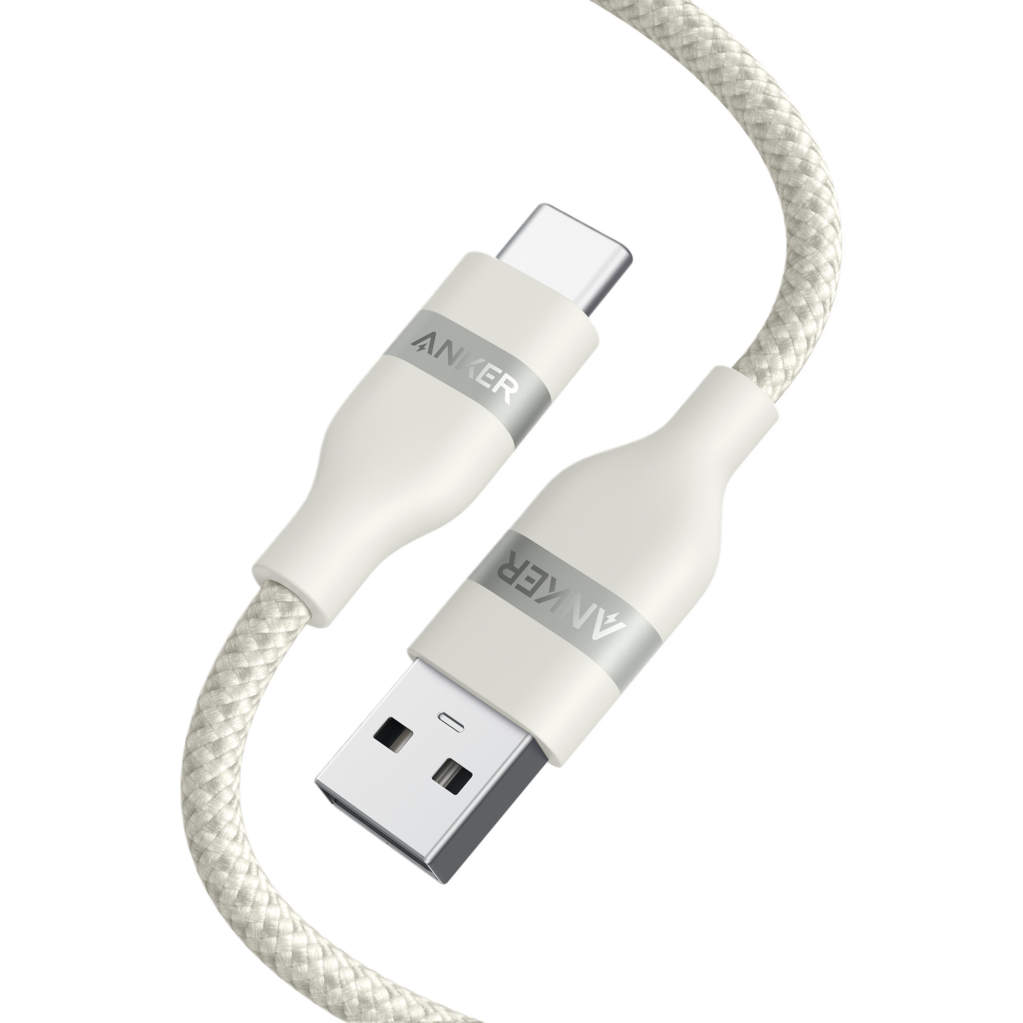 Anker USB cable with braided design on a white background