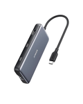 Anker USB-C hub with multiple ports on a white background