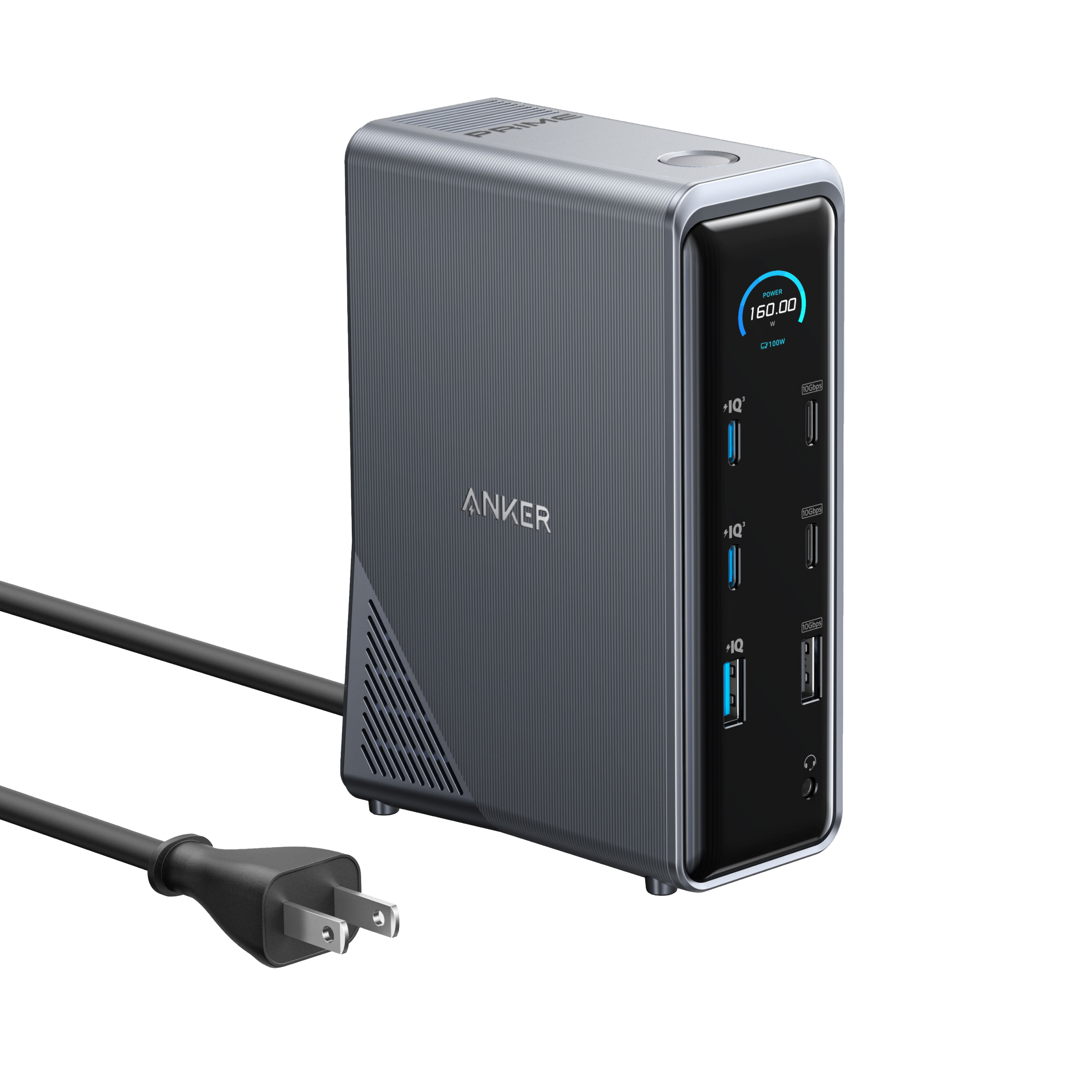 Anker power station with multiple USB ports on a white background