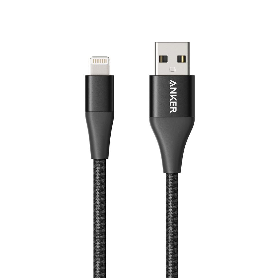 Anker USB cable with lightning connector on a white background
