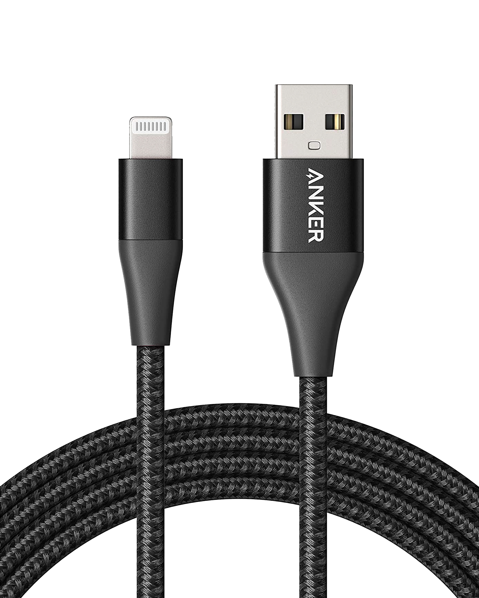 Anker USB cable with braided design on a white background