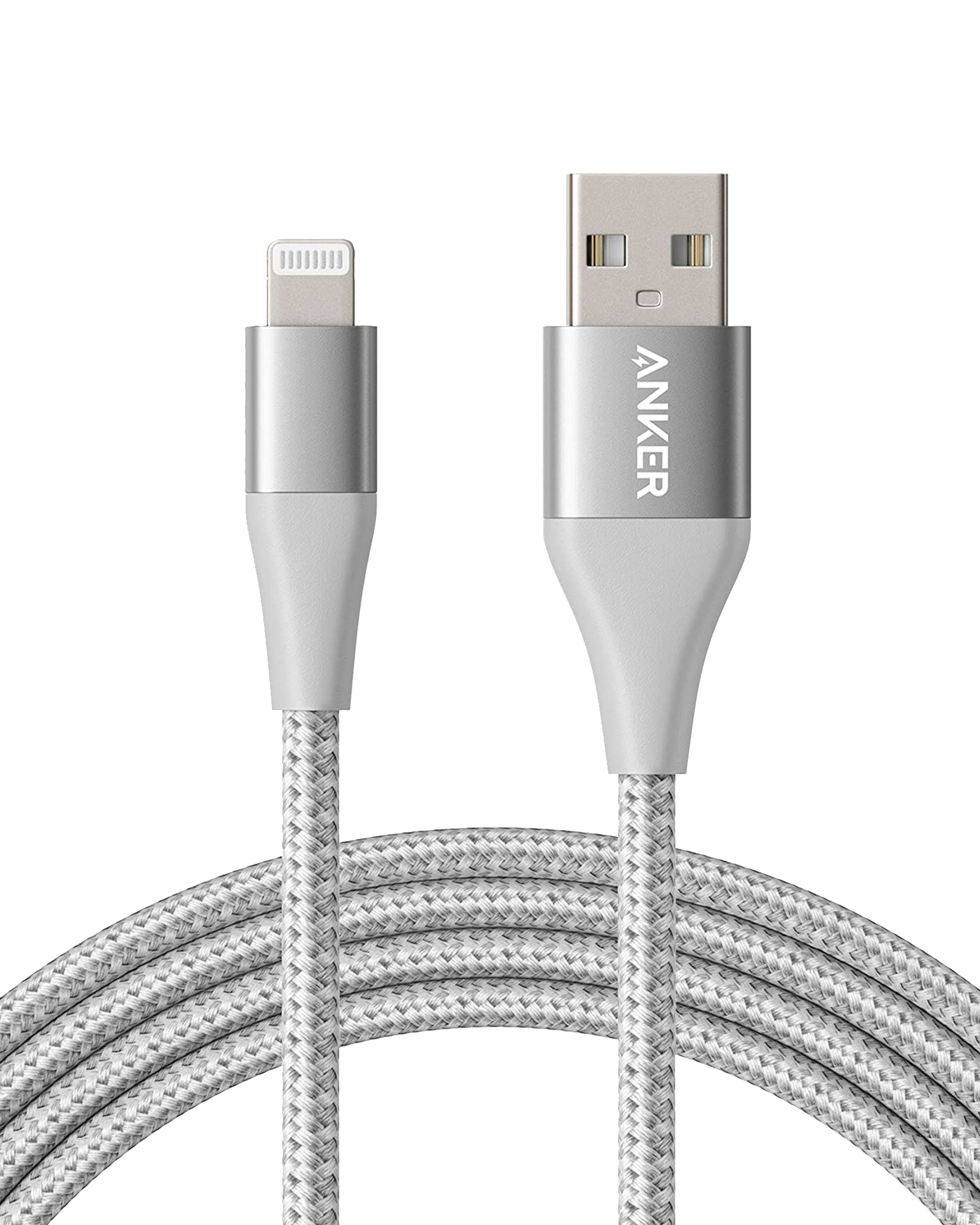 Anker USB cable with braided design on a white background