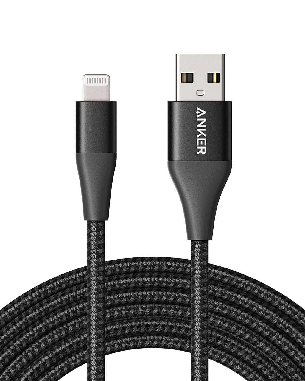 Anker USB cable with braided design on a white background