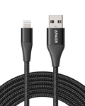 Anker USB cable with braided design on a white background