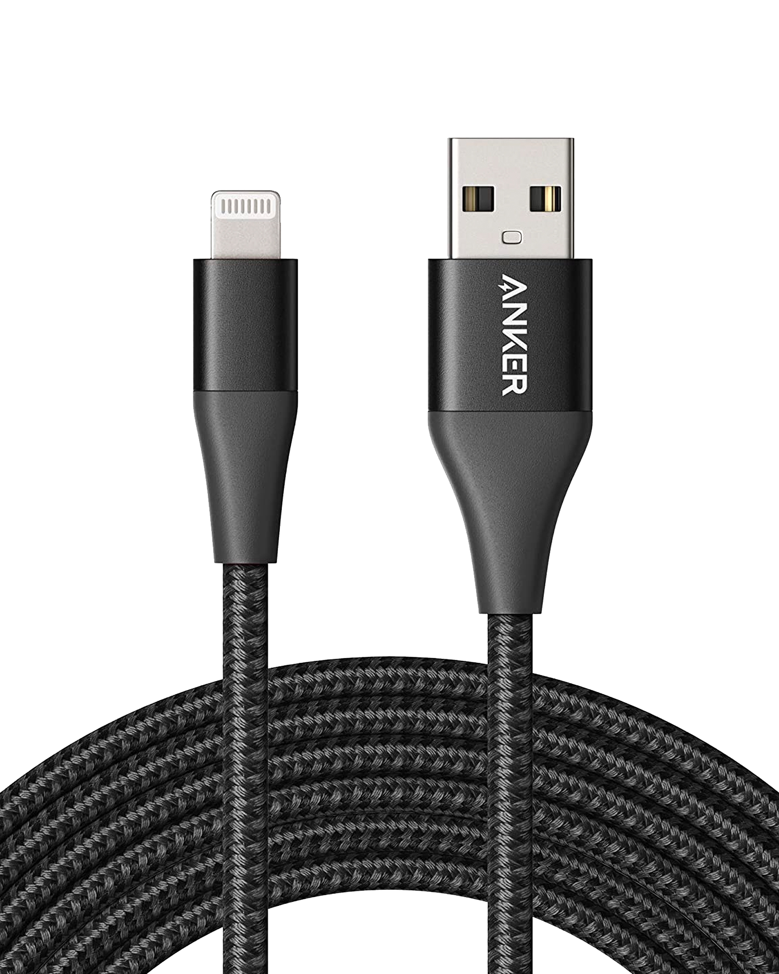 Anker USB cable with braided design on a white background