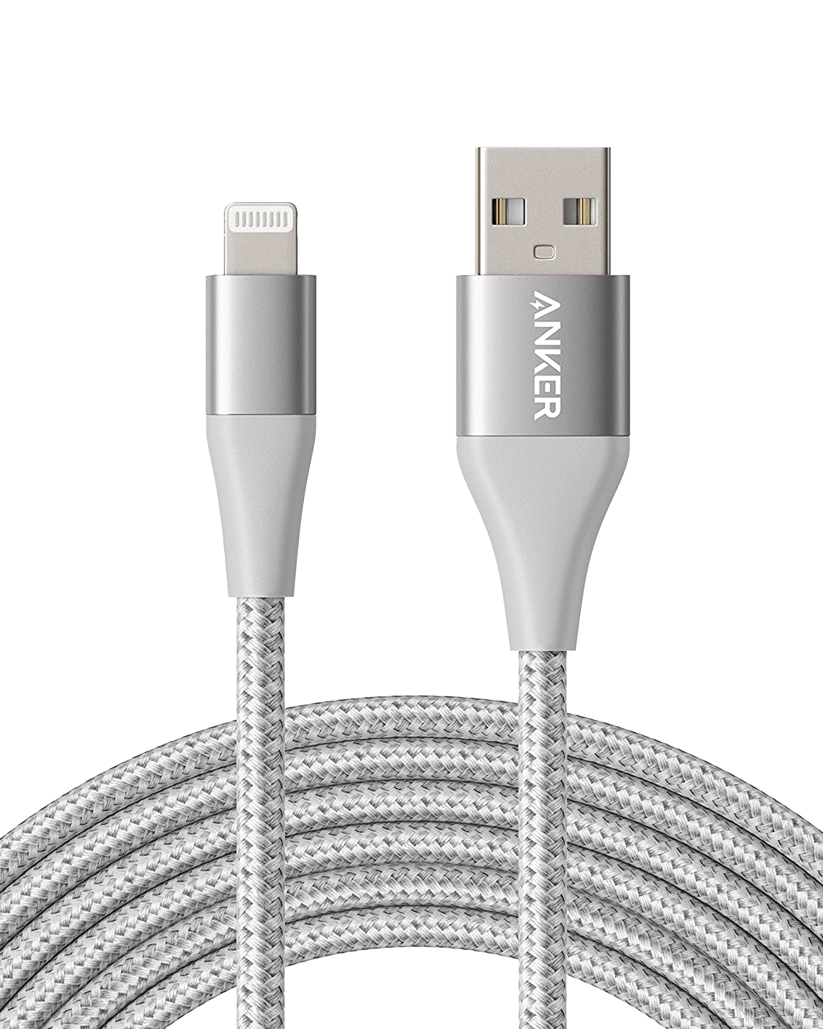 Anker USB cable with braided design on a white background