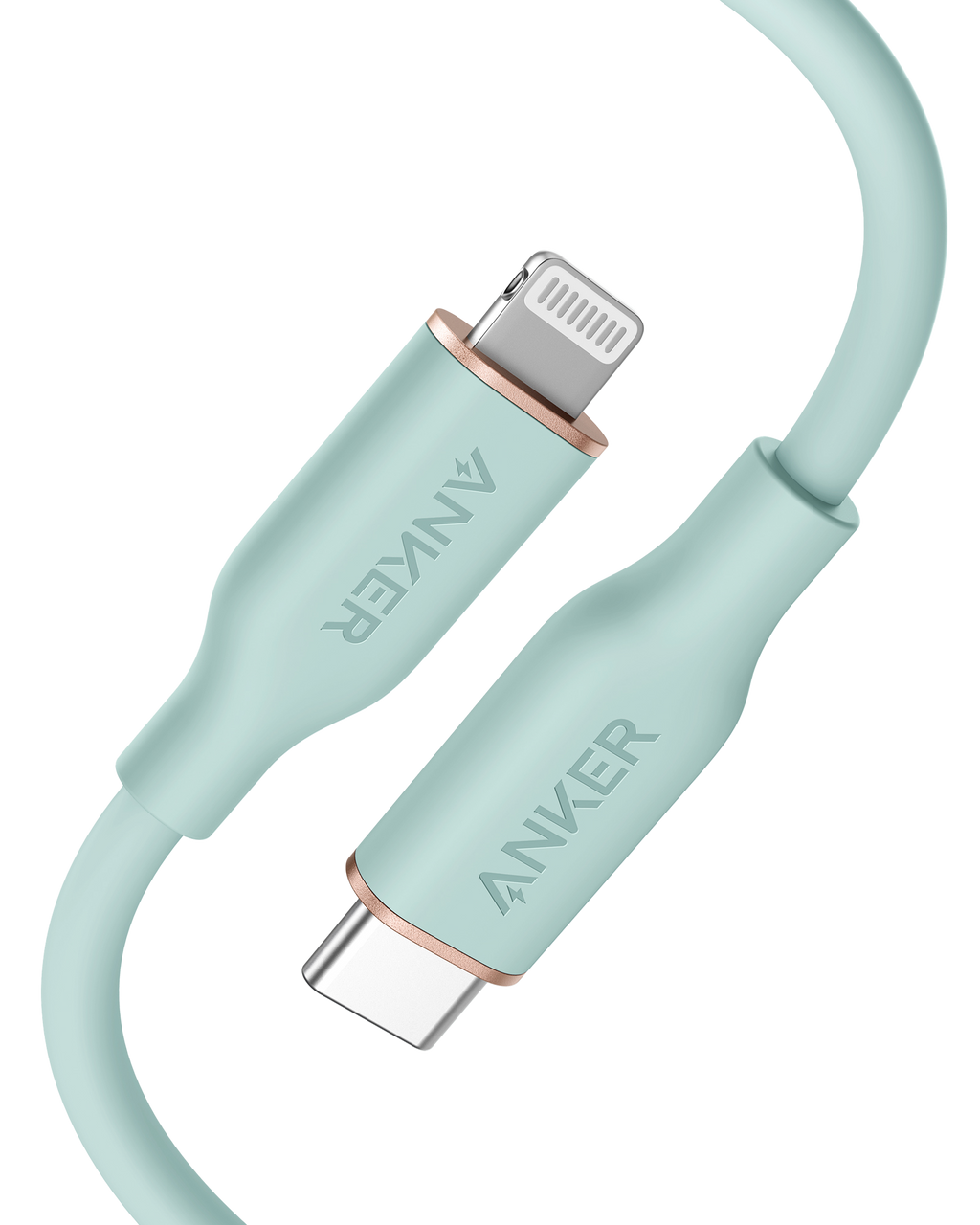 Anker multi-device charging cable with USB-C, Lightning, and micro-USB connectors on a white background