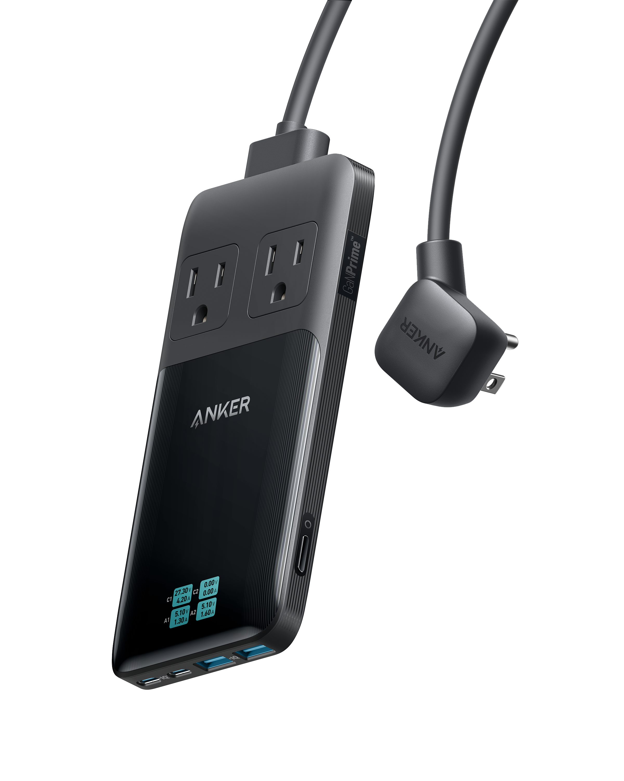 Anker power station with multiple outlets and ports on a white background