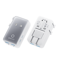 Anker power adapter and USB hub on a white background