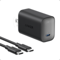 Anker power adapter with USB-C cable on a white background