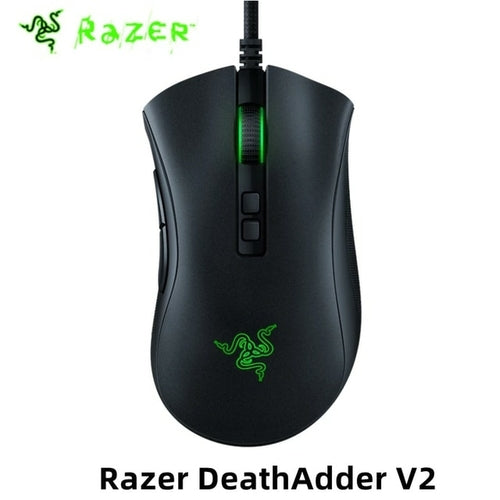 Razer DeathAdder V2 gaming mouse with Razer logo on a white background