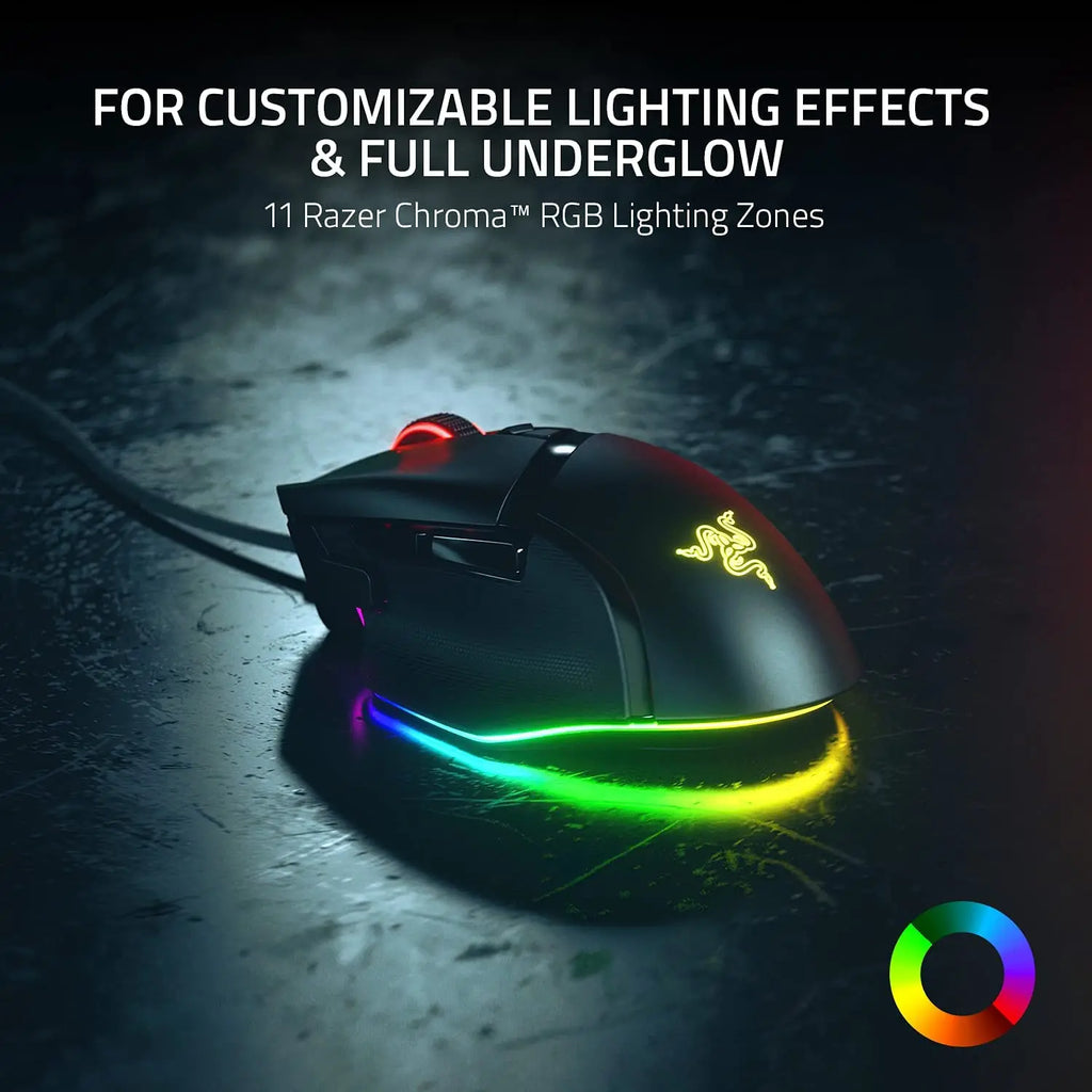 Razer Basilisk V3 Ergonomic Gaming Mouse – 26K DPI, Chroma RGB, 11 Buttons
