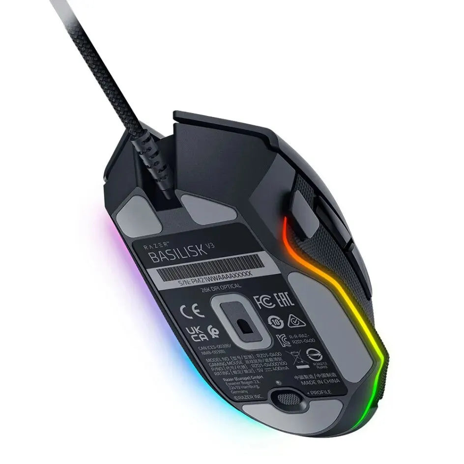 Razer Basilisk V3 Ergonomic Gaming Mouse – 26K DPI, Chroma RGB, 11 Buttons