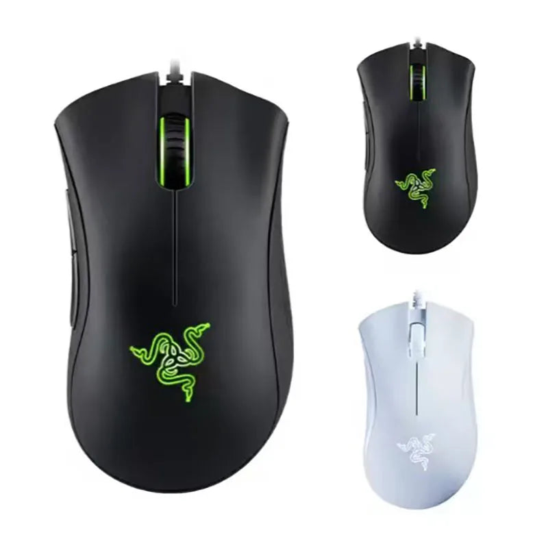 Three Razer gaming mice on a white background