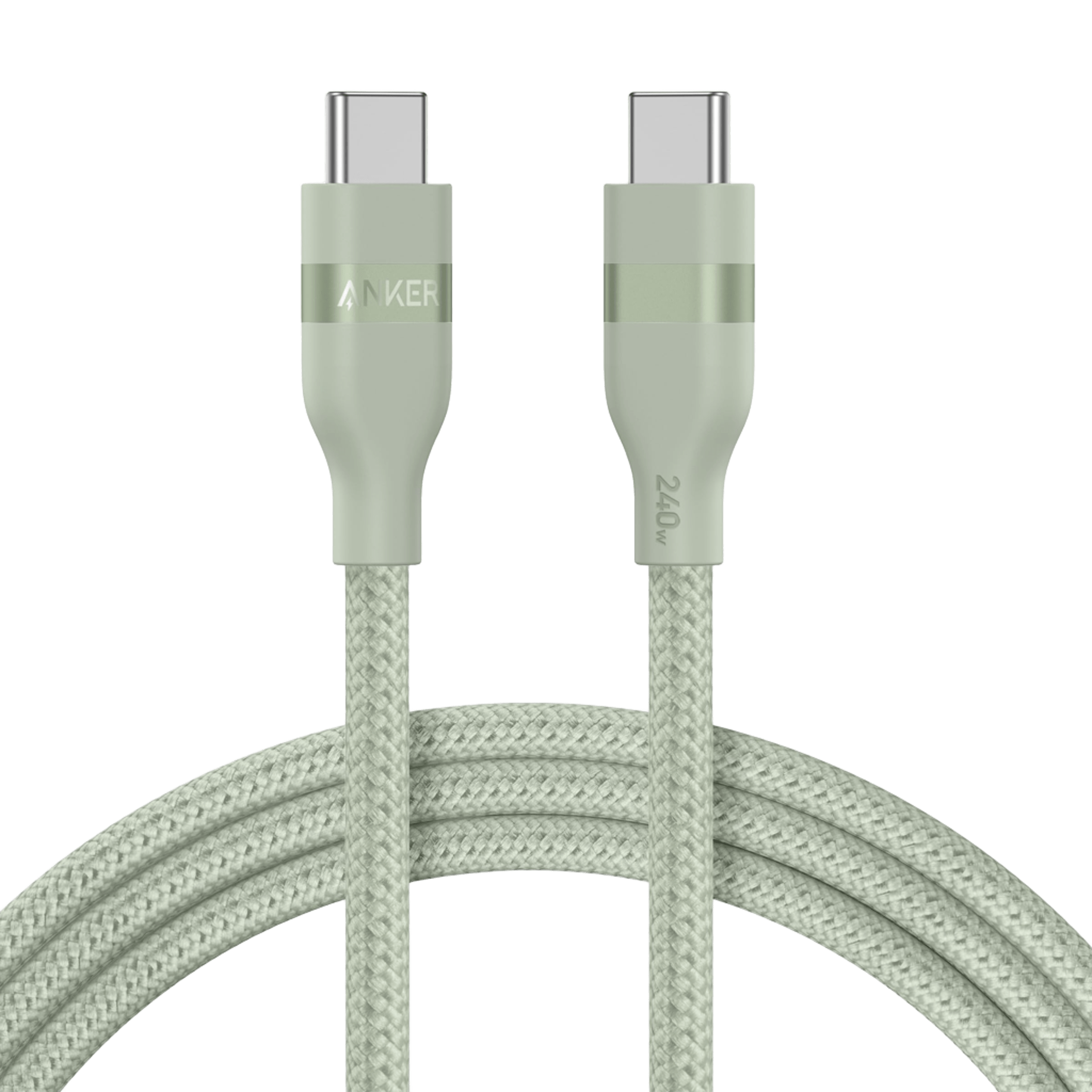Anker USB-C cable on a transparent background