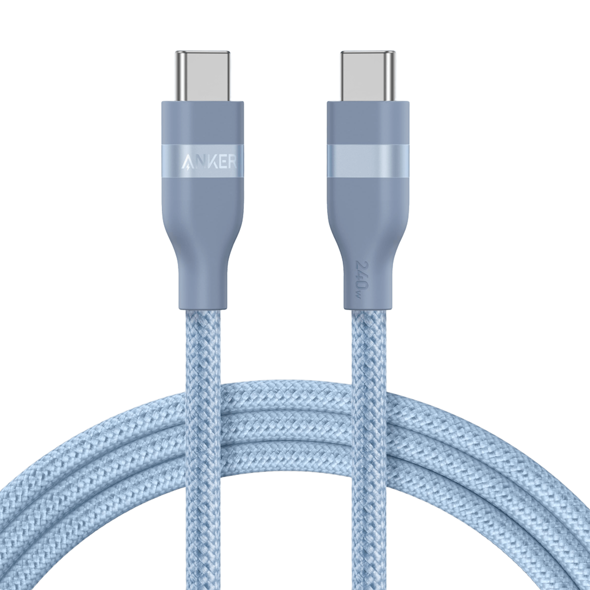Anker USB-C cable on a transparent background