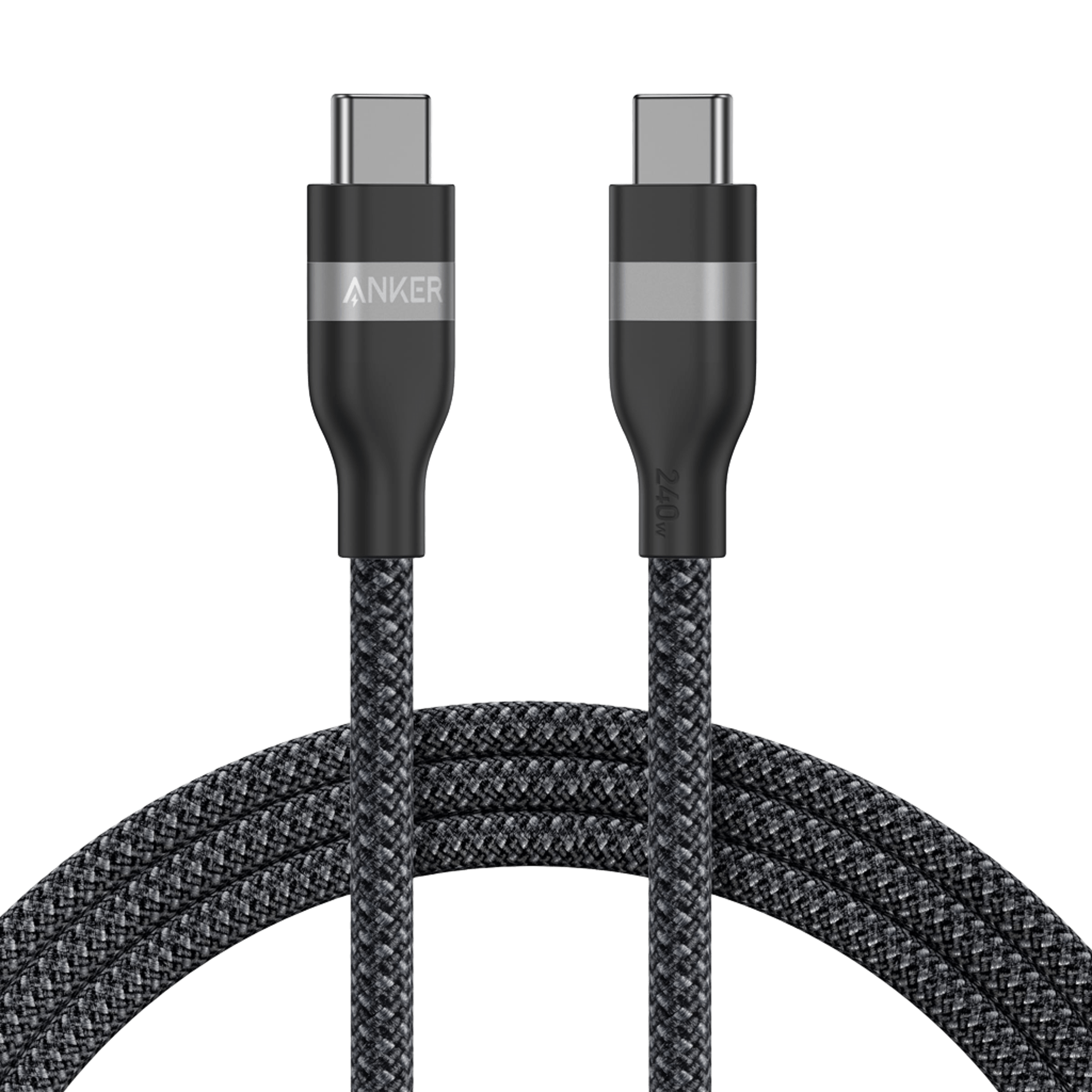 Anker USB-C cable on a transparent background