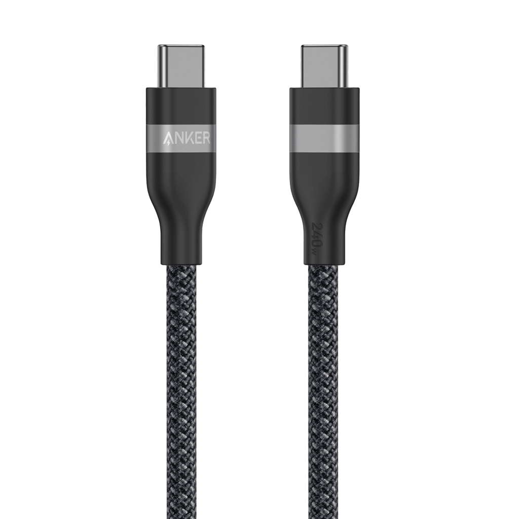 Anker USB-C cable on a transparent background