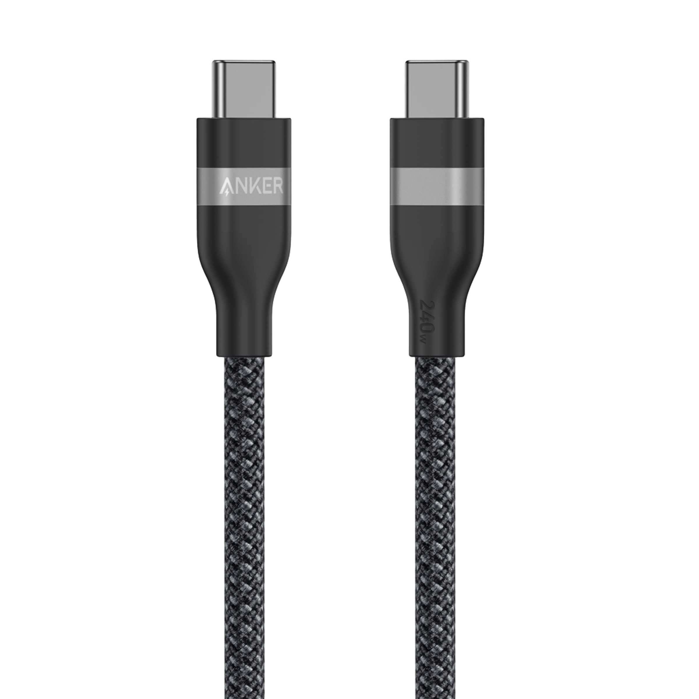 Anker USB-C cable on a transparent background