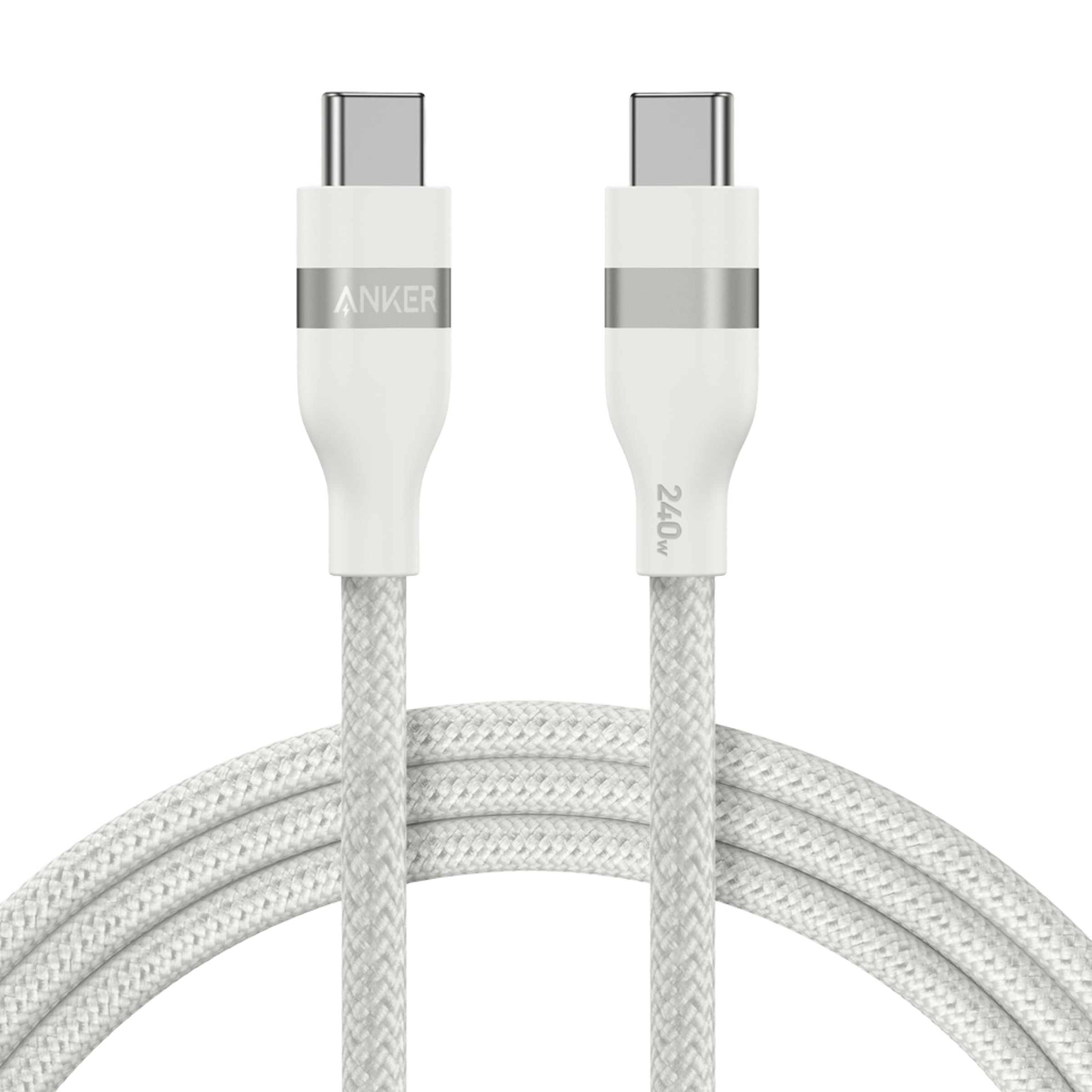 Anker USB-C cable on a transparent background
