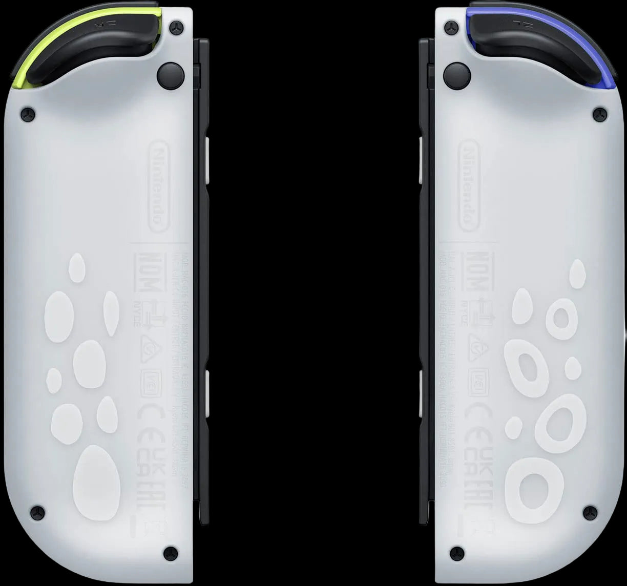 Two white lighters with colorful ends on a white background