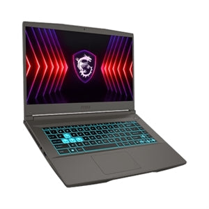 Gaming laptop with colorful display on a white background